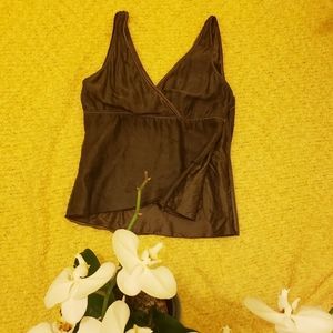 100% silk olive green blouse